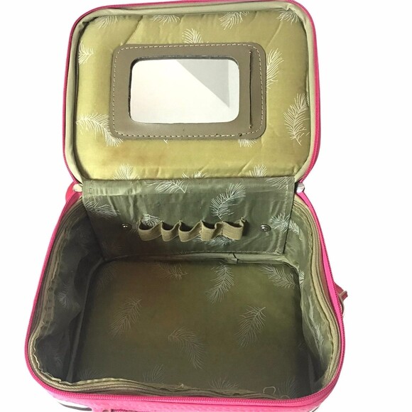 Zebra Cosmetic Case With Mirror Hot Pink & Black Print - Picture 3 of 6